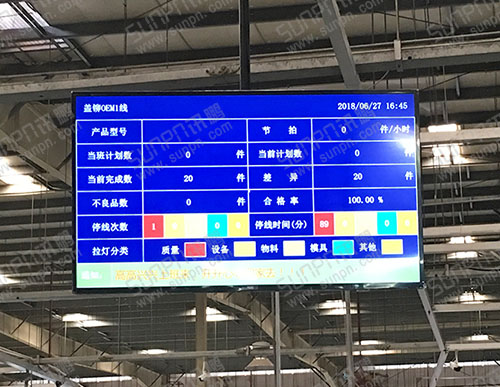 珠海華粵汽車零部件工廠沖壓機(jī)機(jī)臺設(shè)備生產(chǎn)管理液晶電子看板軟件系統(tǒng)