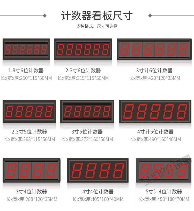 LED計數(shù)器看板尺寸參考