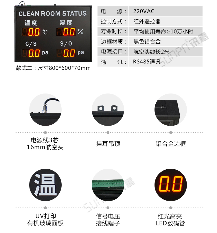 藥店溫濕度顯示屏產(chǎn)品參數(shù)