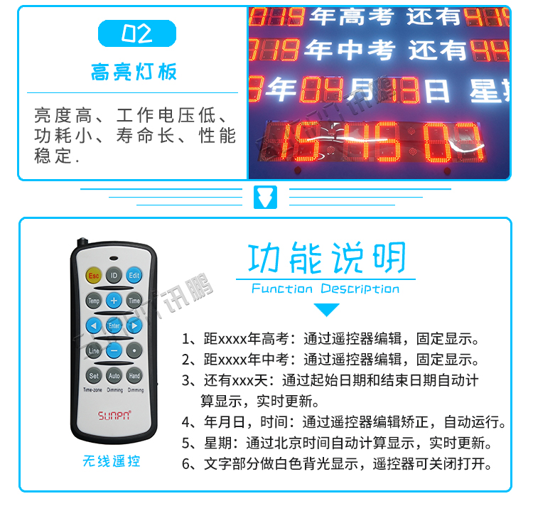 戶外倒計(jì)時(shí)顯示屏功能說明