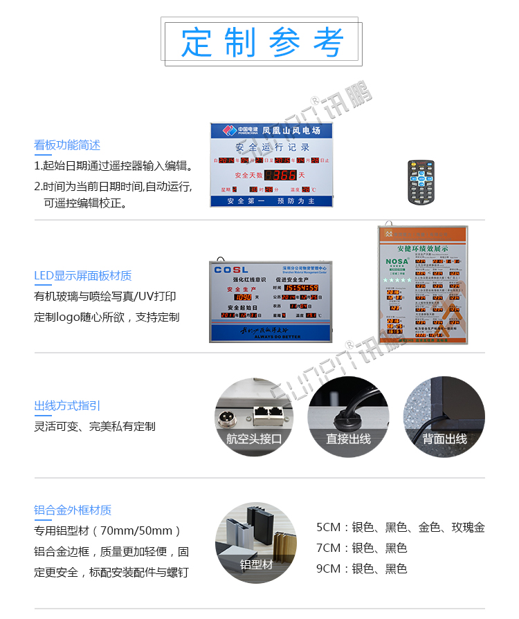 無(wú)災(zāi)害記錄板LED安全牌定制參考