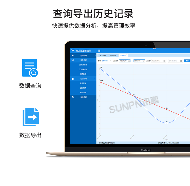 訊鵬環(huán)境監(jiān)控管理系統(tǒng)-查詢導(dǎo)出歷史記錄